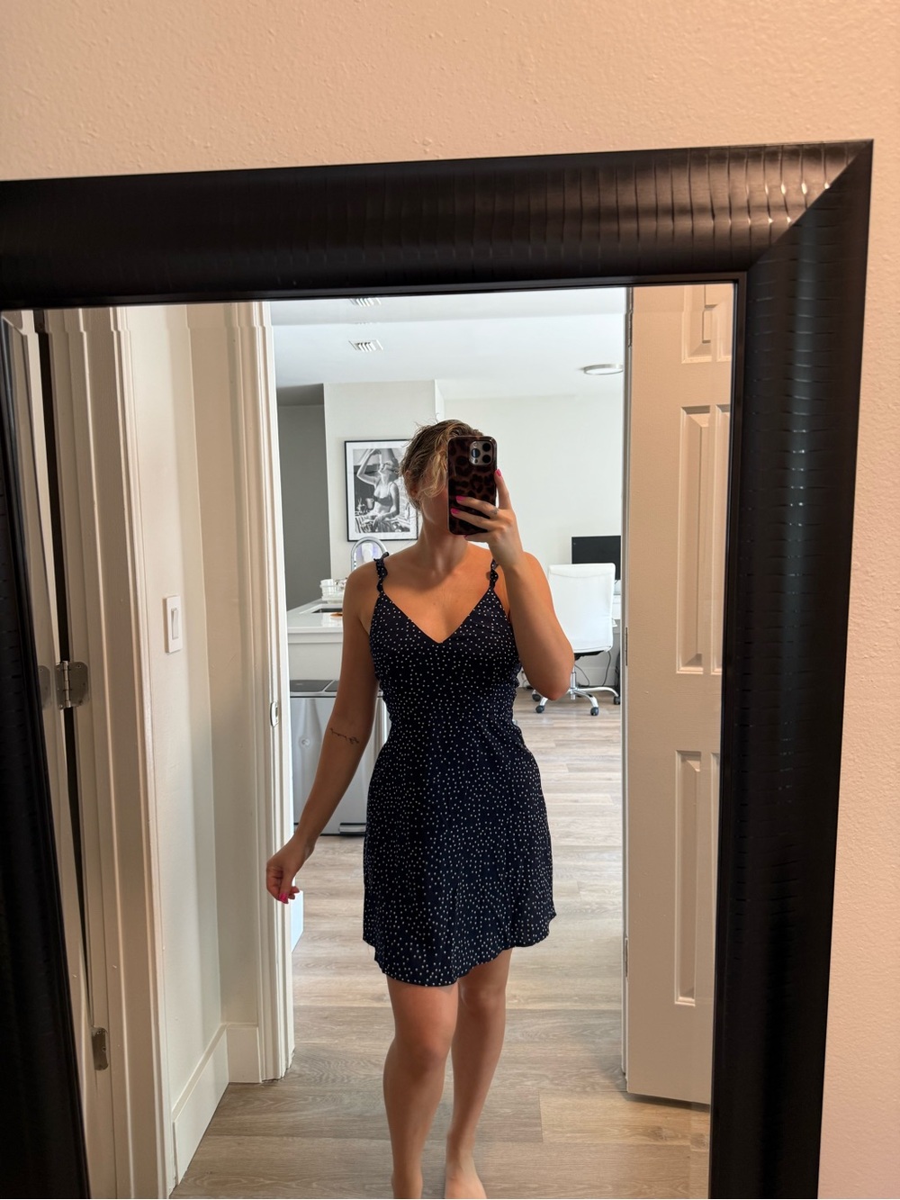 White Fox Boutique Navy Polka Dot Summer Dress